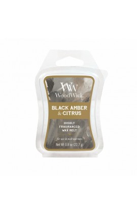 WoodWick Black amber & citrus olvasztó wax
